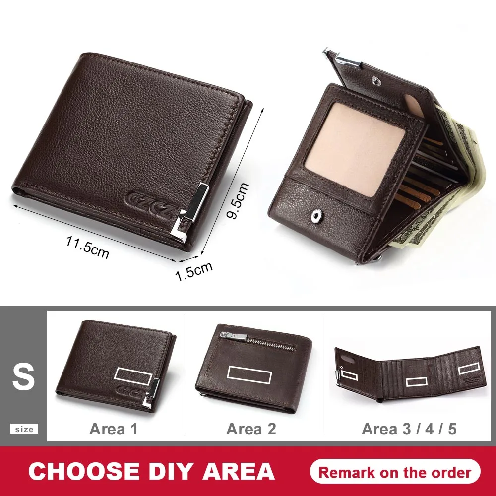 100% натуральная кожа Для мужчин бумажник кошелек мужской на молнии мини визитница