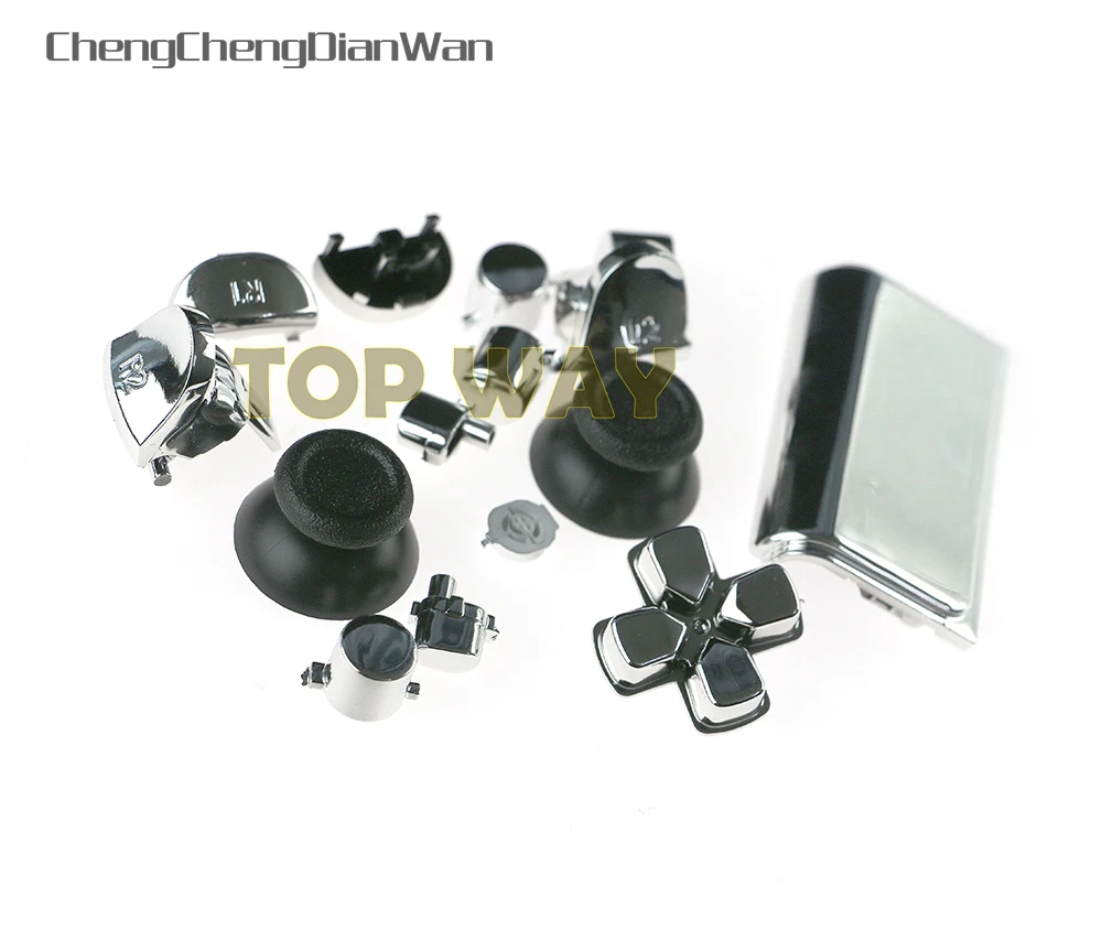 16setsFOR PS4 JDM040 jds040 Chrome L1 R1 L2 R2 Dpad Кнопка тачпада Грибная крышка Полный комплект