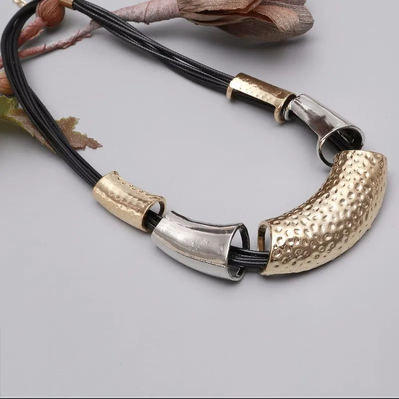 Новинка, длинное ожерелье, s воротник, Gros Collares Bib, массивная женская кожаная веревка, колье, ожерелье, винтажное массивное ожерелье, бусы, ювелирное изделие