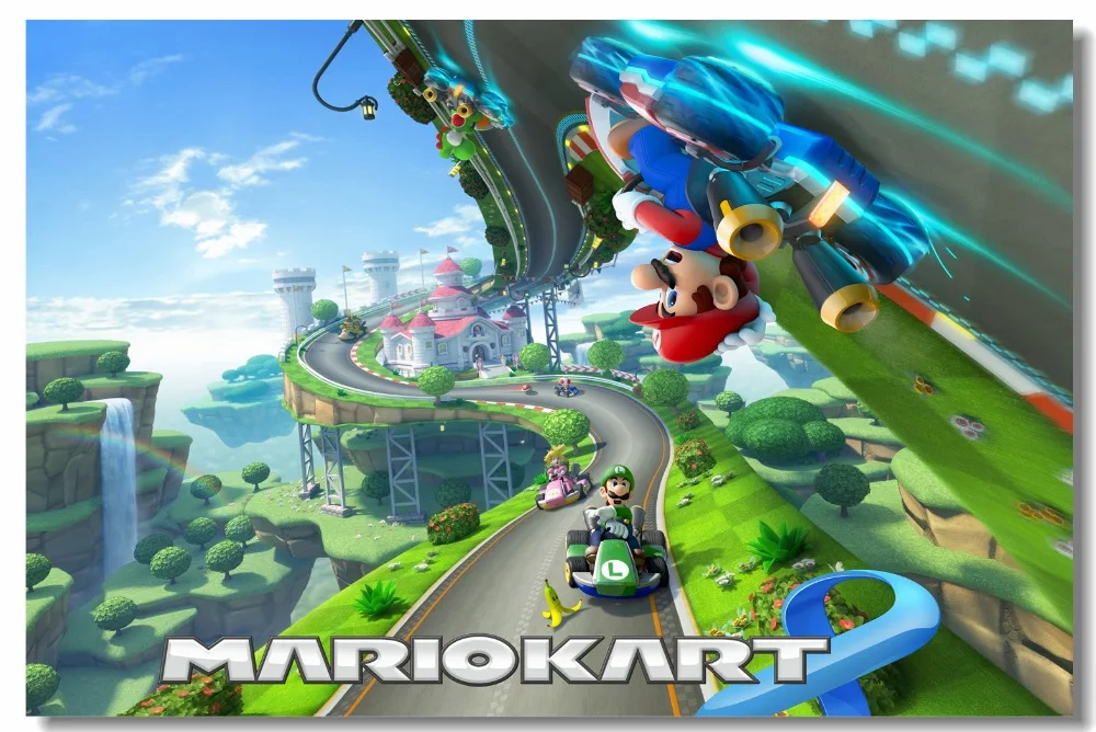 Настенная роспись Bowser Koopa Kart боевой постер мариоарт 8 Луиджи настенные наклейки