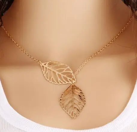 Женское винтажное ожерелье-чокер с двумя листьями | Украшения и аксессуары