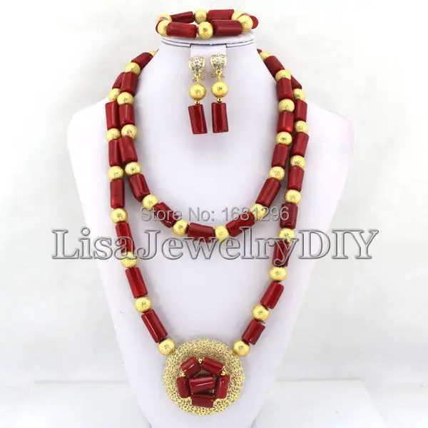 

African Coral Beads Jewelry Sets Nigerian Wedding African Beads Jewelry Sets Free Shipping HD1026