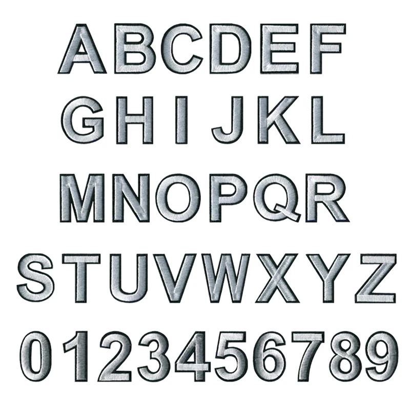 1 шт. A-Z 0-9 белый Arial Английский алфавит буквы Смешанные Вышитые железные на нашивках пришить на сумку для одежды мешок брюки(45 мм высота