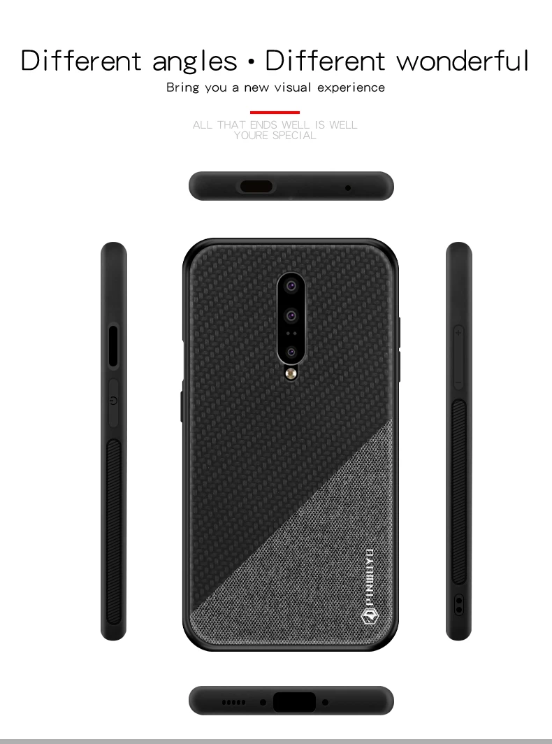 Чехол для OnePlus 7 Pro ПК ткань + силиконовая задняя крышка противоударный Тонкий