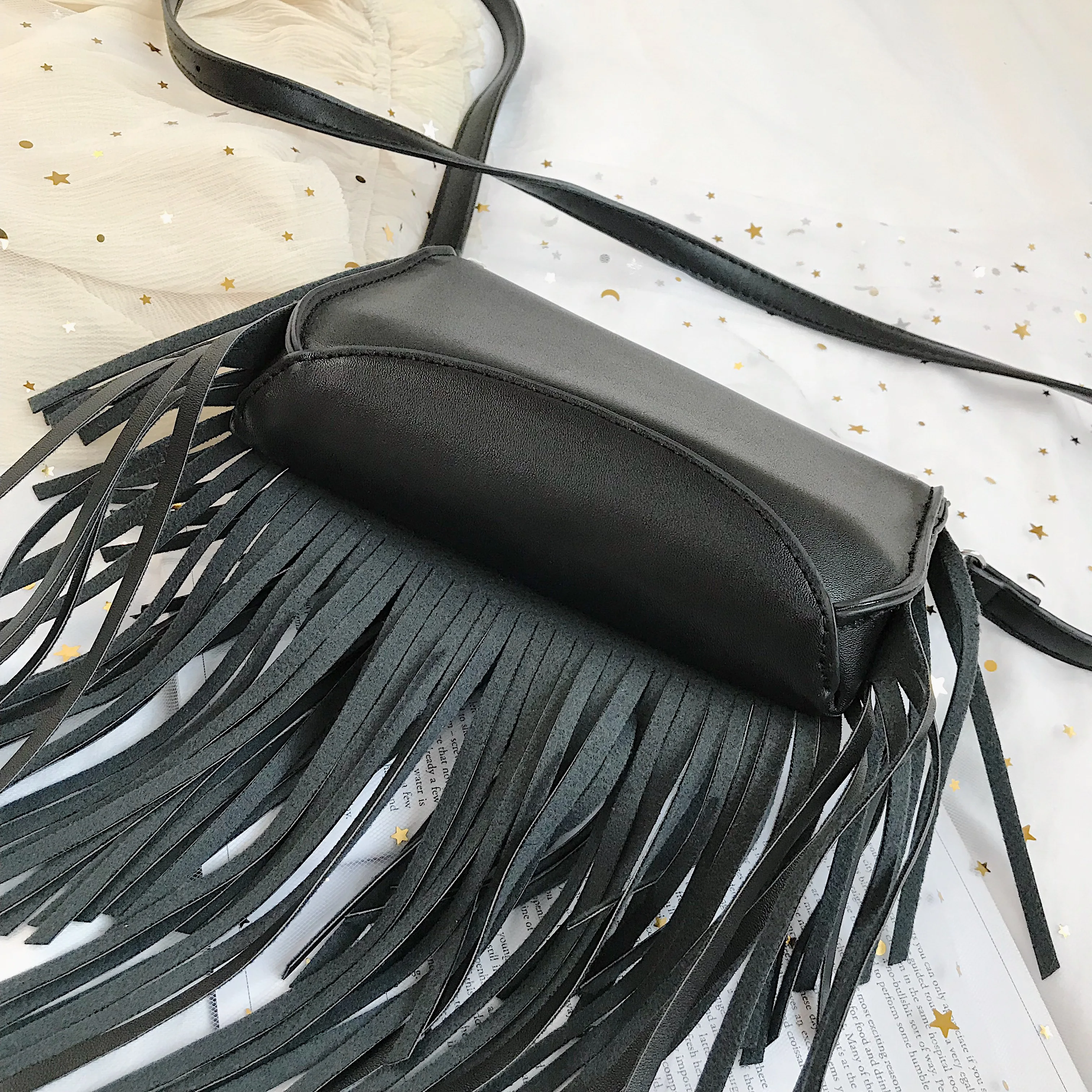 Fringed Messenger Bag Scrub PU Leather Ladies Flow New Retro Bohemian Su Bo Xia Style Hippie Gypsy Fringe Ms. Handbags | Багаж и сумки