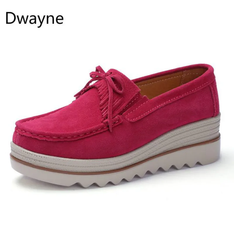 Dwayne/женские лоферы на плоской платформе; элегантные женские мокасины из натуральной кожи; Женская Осенняя повседневная обувь без застежки - Цвет: 11