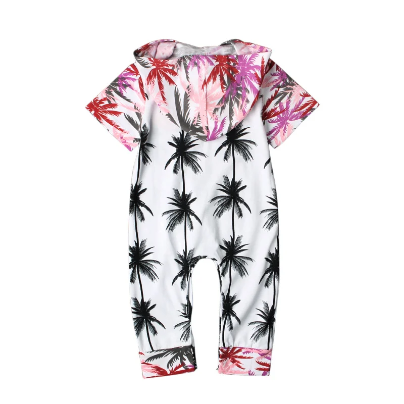 Комбинезон летний с капюшоном для мальчиков 0 12 месяцев брендовый ромпер