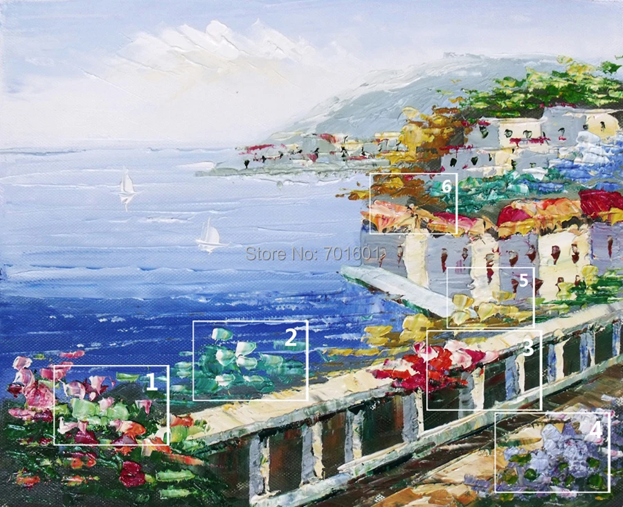 FREE SHIPPING HANDPAINTED canvas oil paintings 20x25CM Mediterranean landscape NO PRINT modern art deco AP0014 | Дом и сад