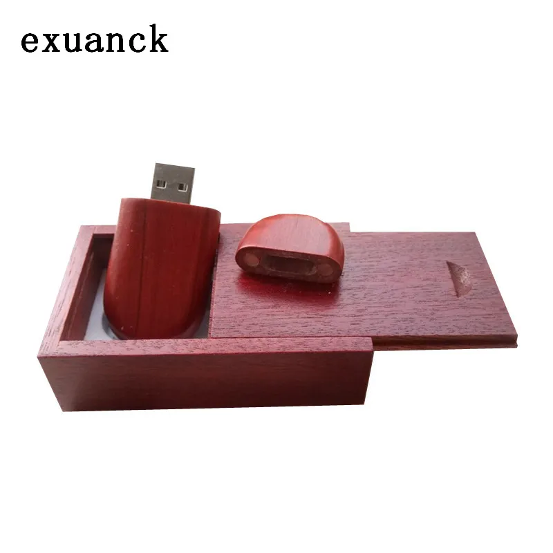 Exuanck красное дерево изготовленным на заказ логосом usb 3 0 4 64 ГБ Деревянный бобы