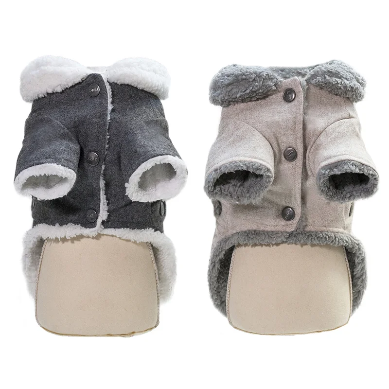 Зимняя одежда для маленьких собак Стеганое теплое мягкое пальто куртки флисовый