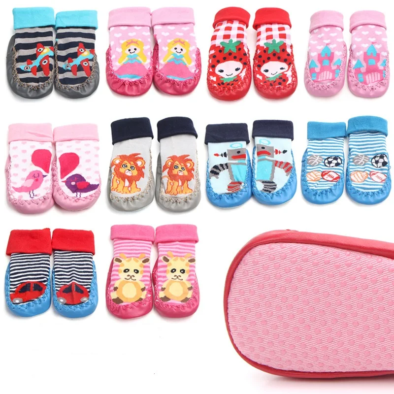Baby Toddler Anti-slip Long Tube Sock Floor Socks Kids Girl Boys High Top Booty Shoes Soft Warm Cartoon Moccasins Slippers | Детская