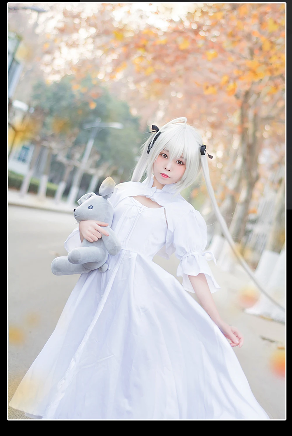 Высокое качество аниме маскарадный костюм kasugano Sora платья Yosuga no Косплей Сора Белый Лолита костюмы на заказ с париком кролик