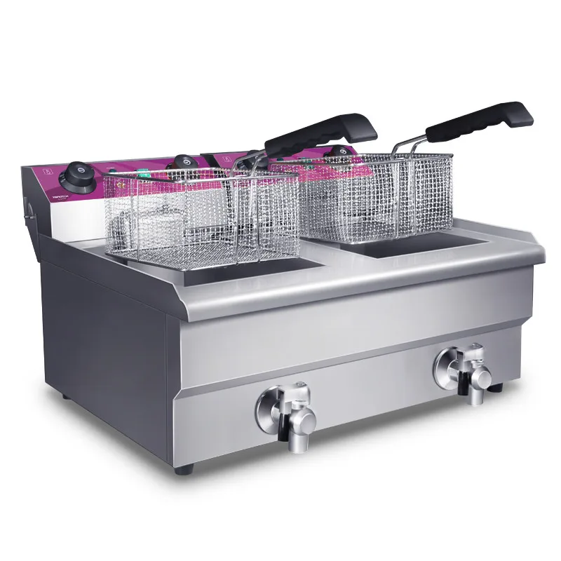 Electric Deep Fryers Deep-frying pan commercial electric blast furnace two-cylinder deep-frying machine Fried chicken | Бытовая техника