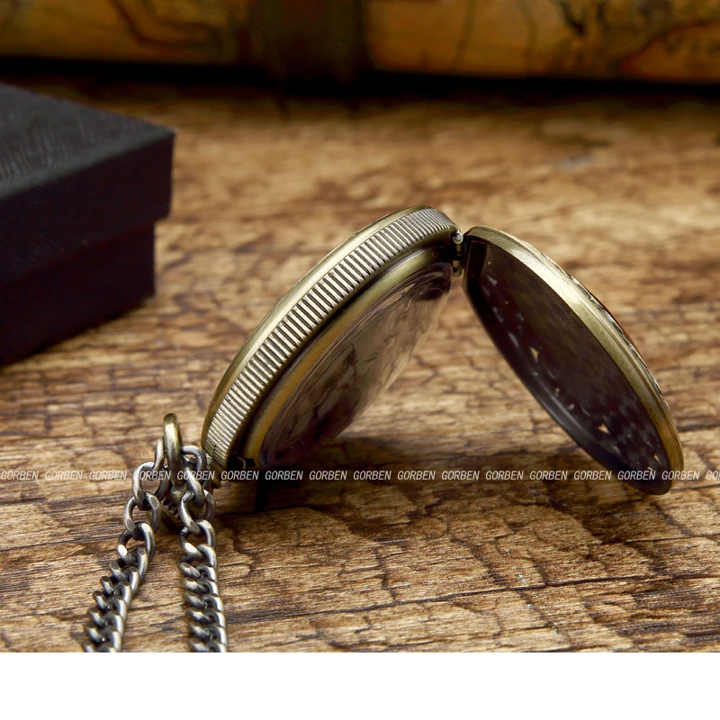 Мужские и женские кварцевые часы Gorben винтажные карманные с крыльями ангела