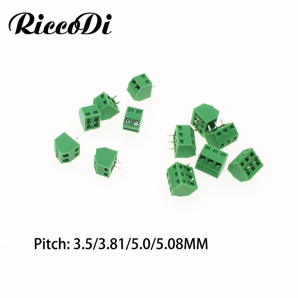 5 шт. коннекторы для винтовых клемм печатной платы 3 5/3 81/5 0/5 08 мм шаг 2P/3P прямой угол