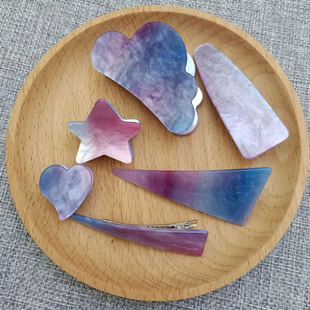 Женские заколки-когти из ацетата разноцветные геометрические заколки для волос