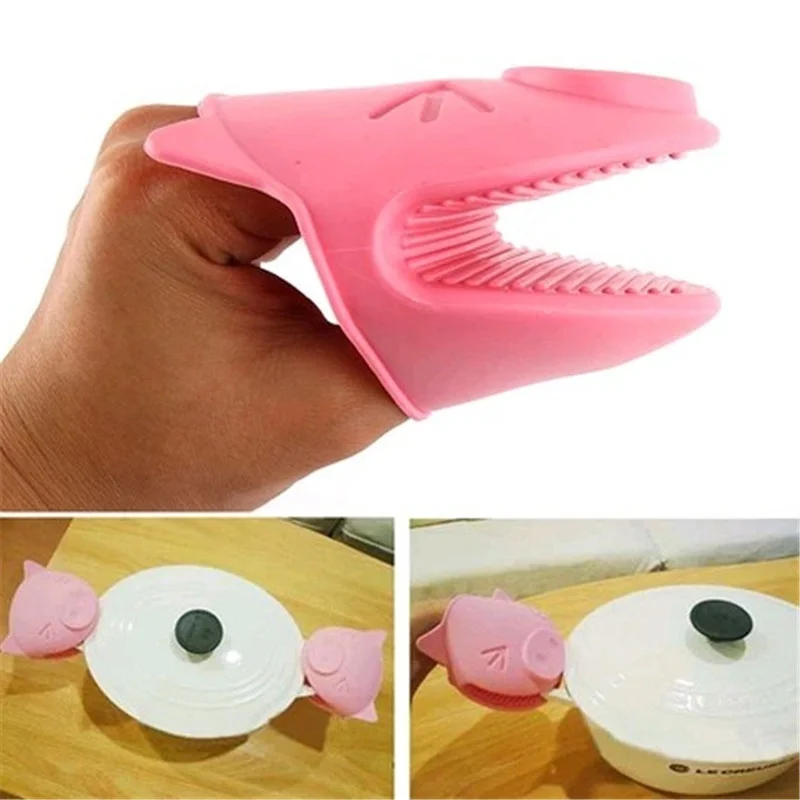 1 шт. новые милые термосиликоновые перчатки в форме свиньи нескользящие для