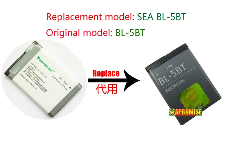 Розничная продажа Мобильный телефон батарея BL 5BT BL5BT для NOKIA 2600C 2608 7510A 7510S N75. ..|mobile