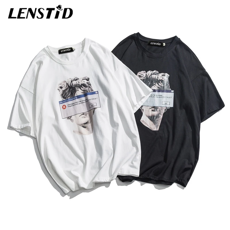 Футболка с принтом в стиле Харадзюку ленстид забавные микеланжело статуи Давида