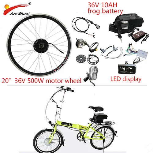 36V 10AH 500W LED F 36 в 250 Вт 350 Вт 500 Вт комплект для переоборудования электрического велосипеда с батареей для 2" электрический велосипед Ступица колеса мотор Ebike E велосипед конверсионный комплект - Цвет: 36V 10AH 500W LED F