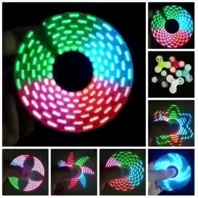 Новый Дизайн Finger Fidget Spinner LED Flash Word Light стресс колесо для детей аутизм СДВГ тревога