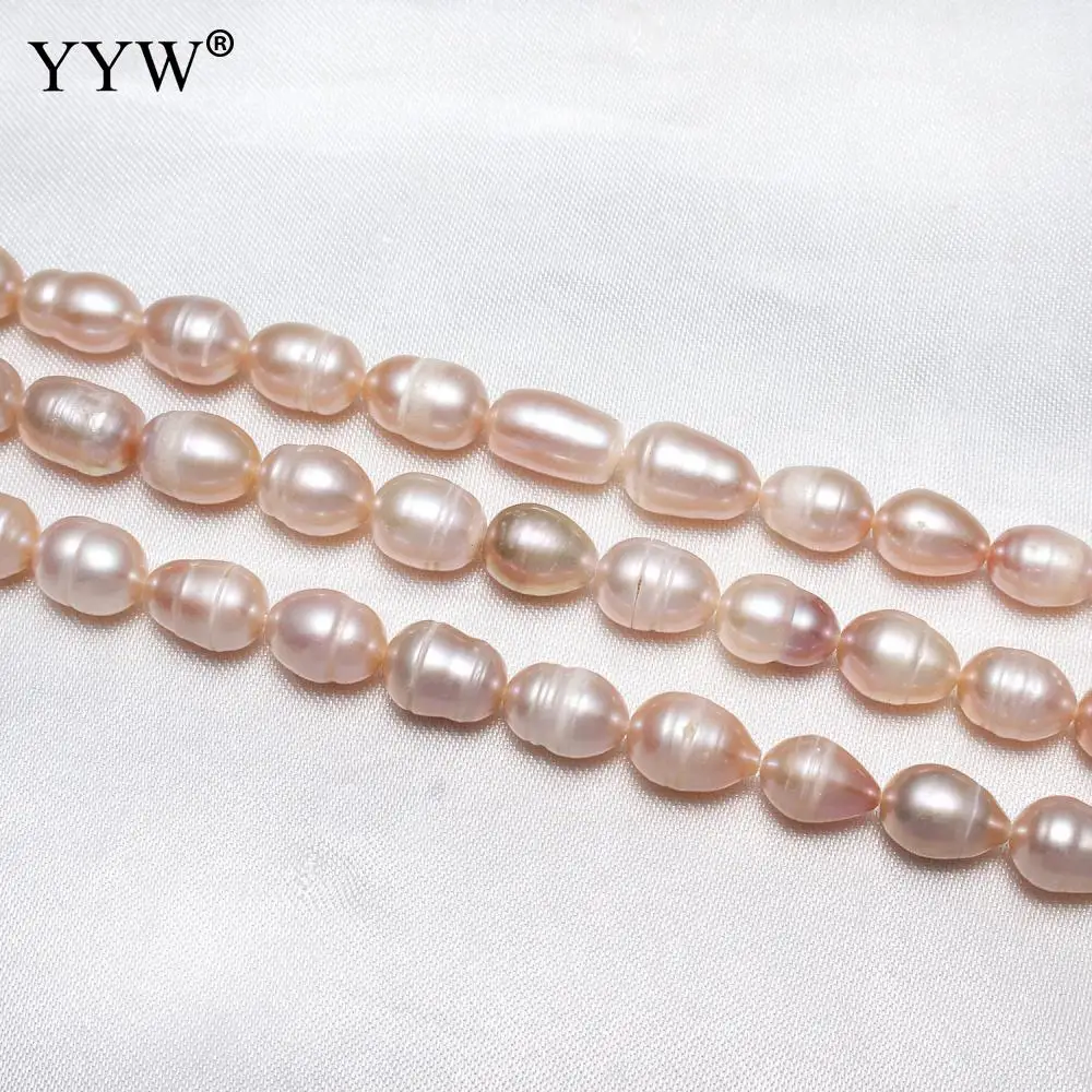 8-9 мм розовый картофель пресноводный жемчуг бусины Дырокол свободные 14 5 дюйма