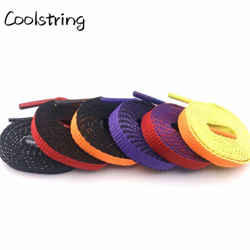 Coolstring спортивные плоские 8 мм комбинированные двухцветные Реверсивные шнурки двухцветные Полиэстеровые шнурки для спортивной обуви кроссовки