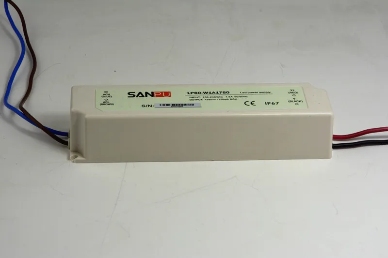 SANPU IP67 Водонепроницаемый Светодиодный драйвер 1750mA 60 Вт постоянный ток AC-DC 9-34 в освещение Трансформатор Переключатель режим питания для Светодиодный s