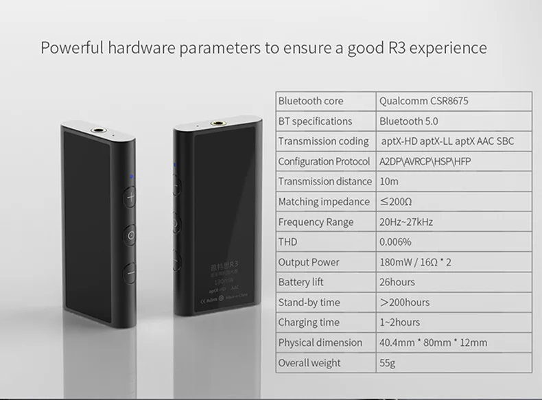 Artextreme R3 Портативный беспроводной bluetooth 5,0 усилитель для наушников CSR8675 HiFi аудио усилитель CNC Металл