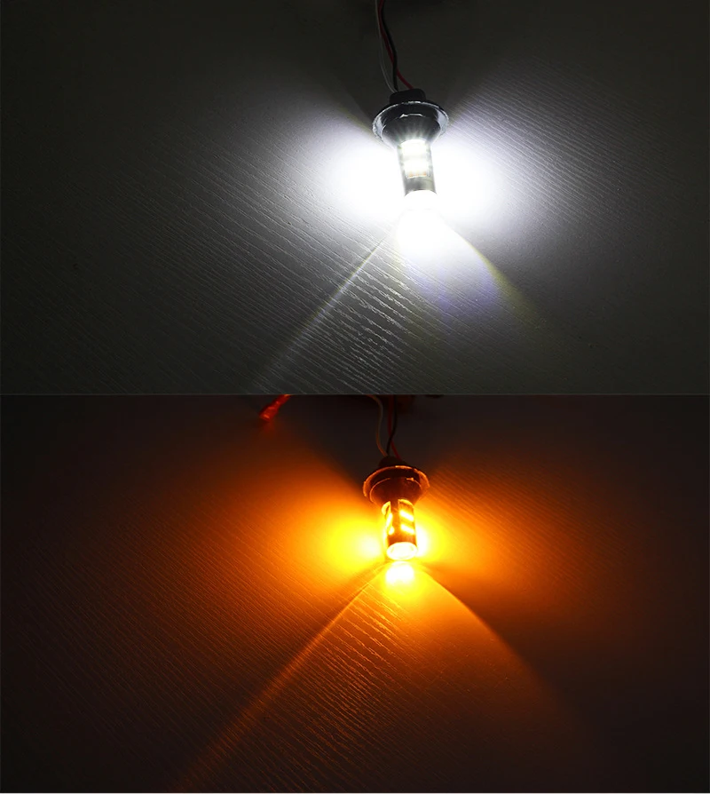 2 шт. светодиодный 1156 BA15S BAU15S P21W PY21W светодиодный 42SMD T20 7440 W21W поворотные сигнальные огни DRL двойной Цвет Автомобильная лампочка 12V для автомобильных фар