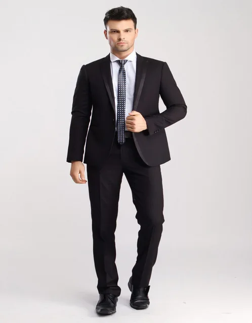 

2018 костюмы из двух частей на одной пуговице, свадебные костюмы на заказ, Официальный Мужской костюм-бестселлер с заостренным лацканом, искусственная кожа (пиджак + брюки)