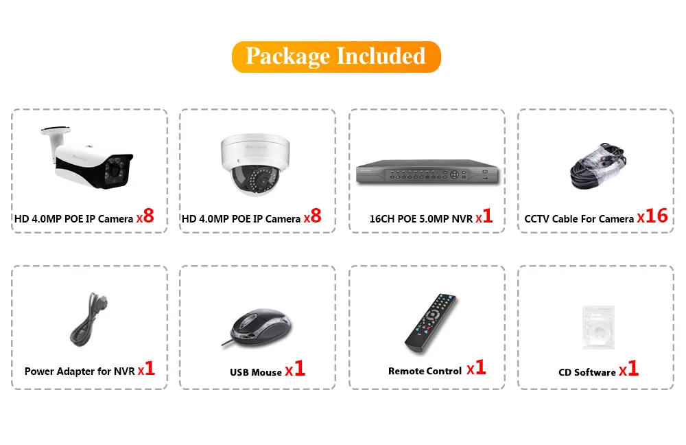 16CH POE 5MP NVR Системы 16 шт. 48V 4MP 2560*1440 безопасности Открытый IP Onvif POE IP Камера 16CH CCTV видеонаблюдение комплект 4K без HDD
