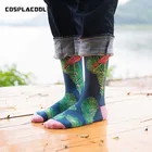 Носки мужские, жаккардовые, с фламинго, в стиле хип-хоп, счастливые мужские носки