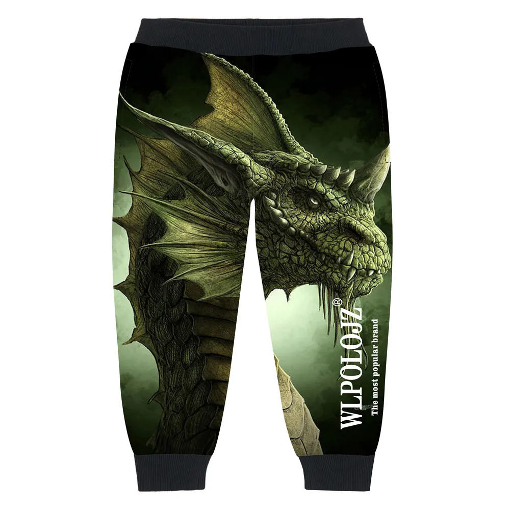 Шаровары для мальчиков спортивные штаны с принтом динозавра осенне зимние