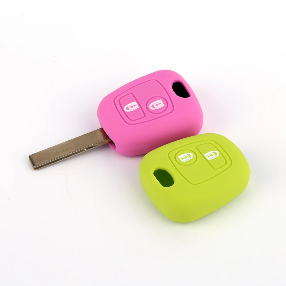 Buy 2 send one Silicone Car Key Cover Holder for Peugeot 206 307 207 408 For Citroen C2 C3 C4 Soft Rubber Button Fob Case | Автомобили и