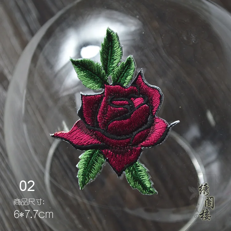 FREE SHIPPING 10PCSEmbroidery Motif Flower ROSE Sew On Iron Patches Applique DIY Lace Clothing Accessory | Дом и сад