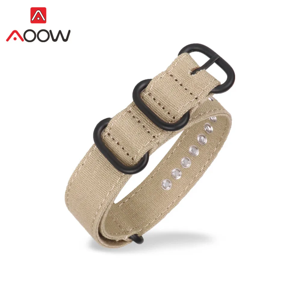 Khaki black Zulu холщовый нейлоновый ремешок для часов 18 мм 20 мм 22 мм 24 мм 26 мм с кольцевой пряжкой Nato для мужчин спортивный устойчивое заменить мужчин t браслет ремешок для часов - Цвет ремешка: Khaki black