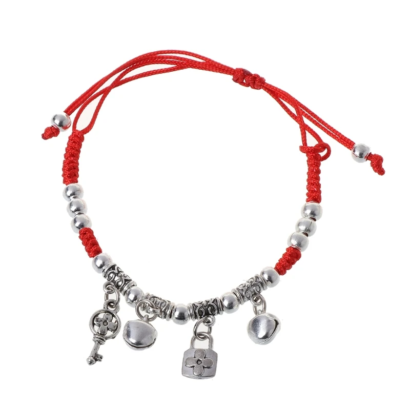 Lucky Red String браслет Древний цвет украшения защита Jingle Bell ножные браслеты|Браслеты с
