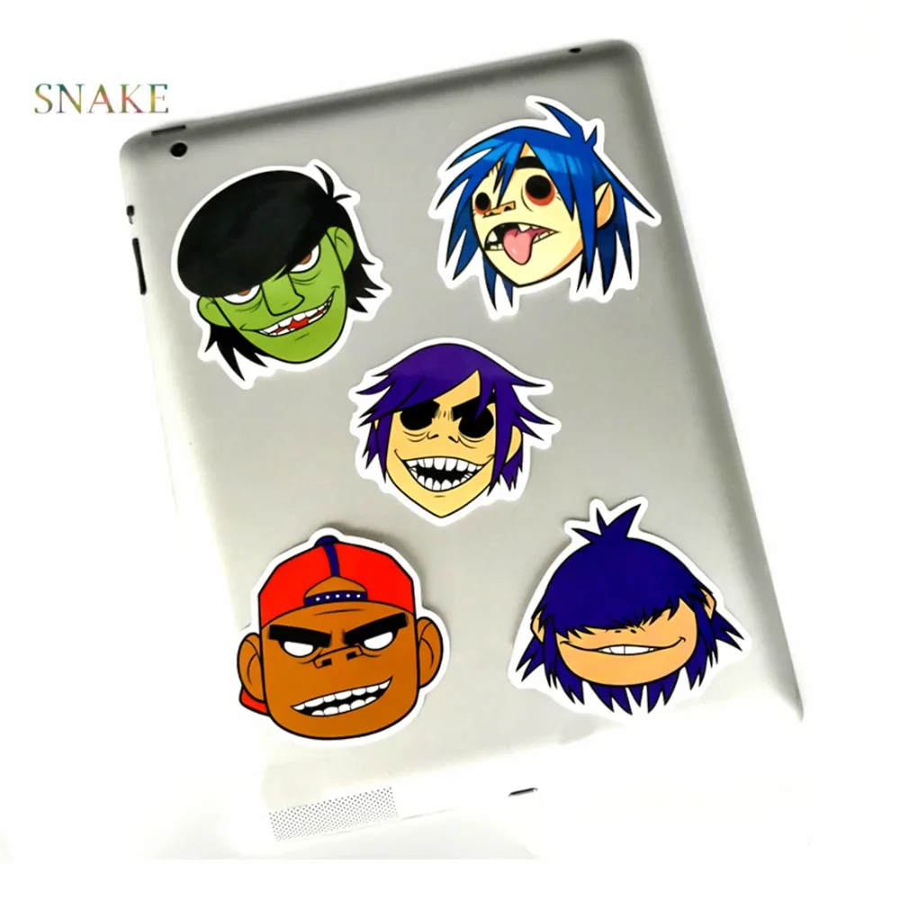 5 шт. хип хоп размытая полоса Gorillaz крутые наклейки для ноутбука скейтборд лыжи