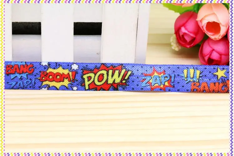 5/8 ''Бесплатная доставка складная эластичная повязка на голову с принтом pow bang