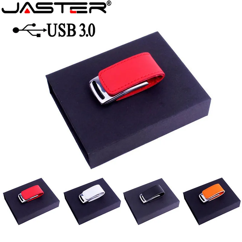JASTER USB 3,0 логотип клиента металлическая кожа usb+ Подарочная коробка usb флеш-накопитель Флешка 4 ГБ 8 ГБ 16 ГБ 32 ГБ 64 Гб карта памяти U диск