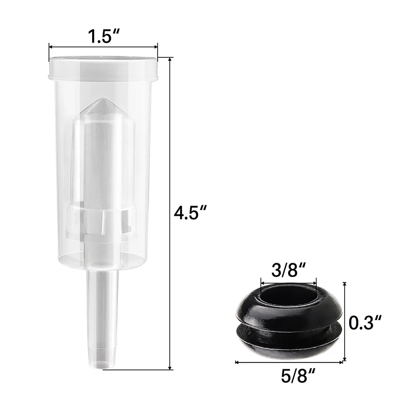 3-Piece Airlock с силиконовая прокладка, PP Пластиковые BPA-Free Воздушные Замки, комплект Airlock для банки брожения вина и пива