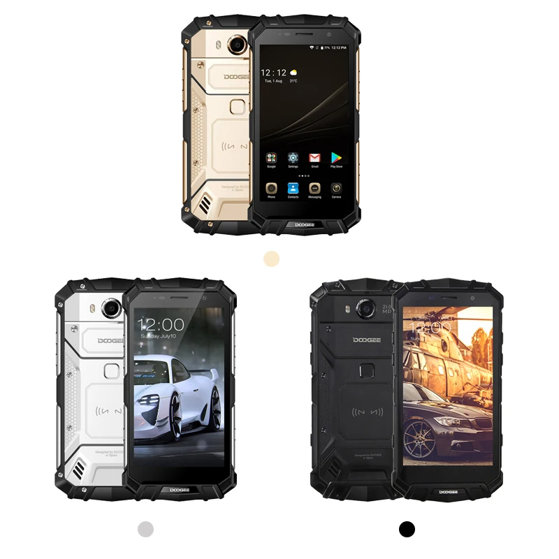 DOOGEE S60 IP68 Waterproof 5.2" Mobile Phone Android 7.0 Helio P25 Octa Core 6GB 64GB 5580mAh wireless Charge 21MP 4G smartphone |