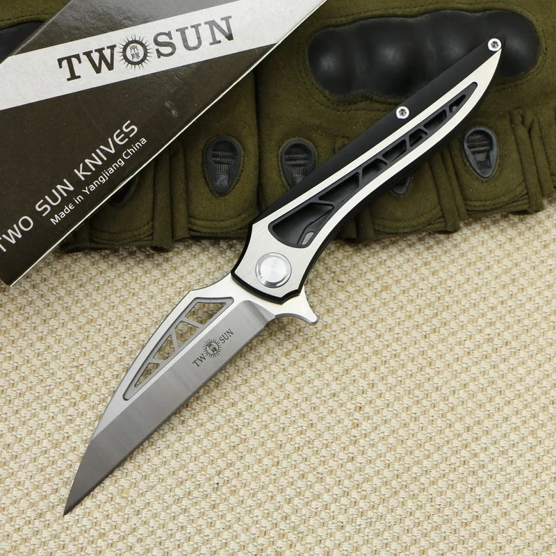 LOVOCOO Два солнца TS36 D2 лезвие Тактический мяч brearing складной нож titanium Охота карманные ножи Открытый выживания EDC инструменты