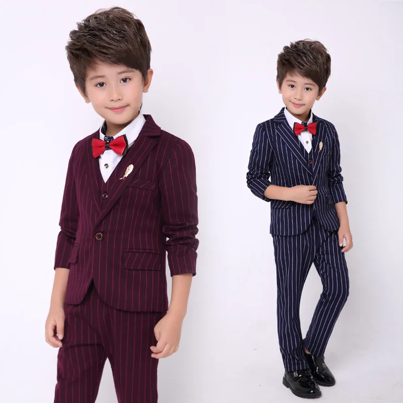Flower Boys Wedding Suit Blazer+Shirt+Vest+Pants+Tie 5Pcs School for Formal Party Dress Performance Costume N56 | Детская одежда и