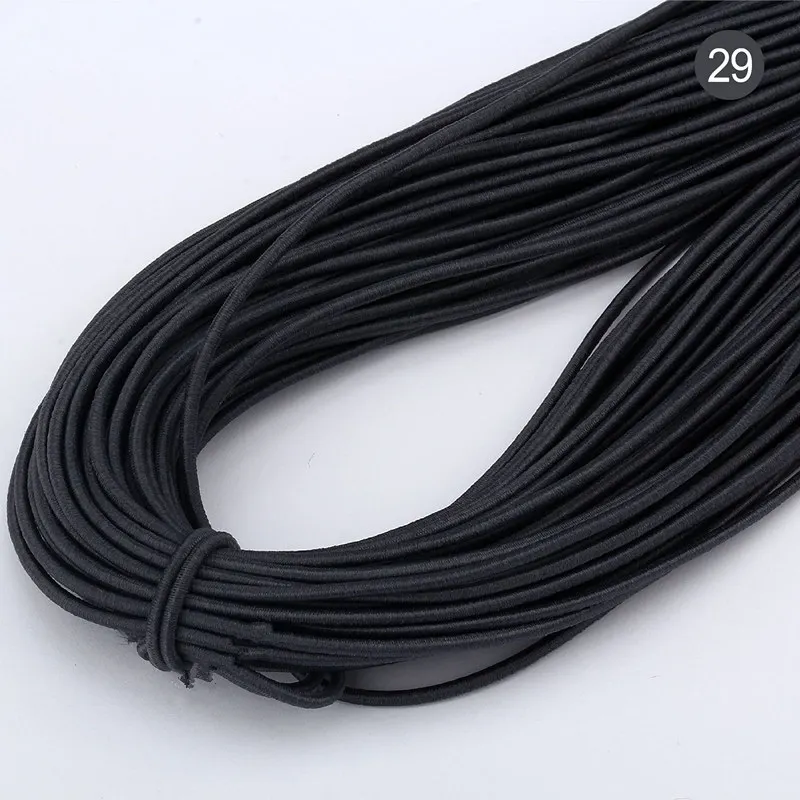 29 Dark Blue 5 м 2 мм цветная высокоэластичная Высококачественная круглая эластичная повязка круглая эластичная канатная Резиновая лента эластичная линия DIY Швейные аксессуары - Цвет: 29 Dark Blue