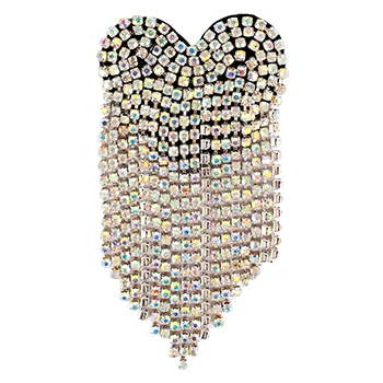 1379white heart 2pc 2 шт./лот DIY Мороженое Корона сердце нашивки вышивка бисером кристалл аппликация сумки аксессуары для одежды мотив значок патч TH1392 - Цвет: 1379white heart 2pc