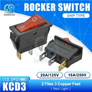 ON-OFF 3pin KCD3 кулисный переключатель ВКЛ-ВЫКЛ 2 положения 2 Pin/3 Pin электрооборудование выключатель питания 15A 250VAC/20A 125VAC - Цвет: ON-OFF 3pin