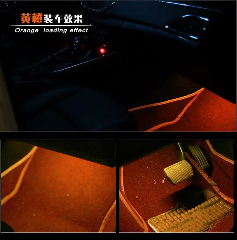 Подсветка салона авто шт. автомобиль RGB Светодиодные ленты свет Светодиодные ленты огни Цвета стайлинга автомобилей Декоративные Атмосфера Лампы для мотоциклов салона света с дистанционным