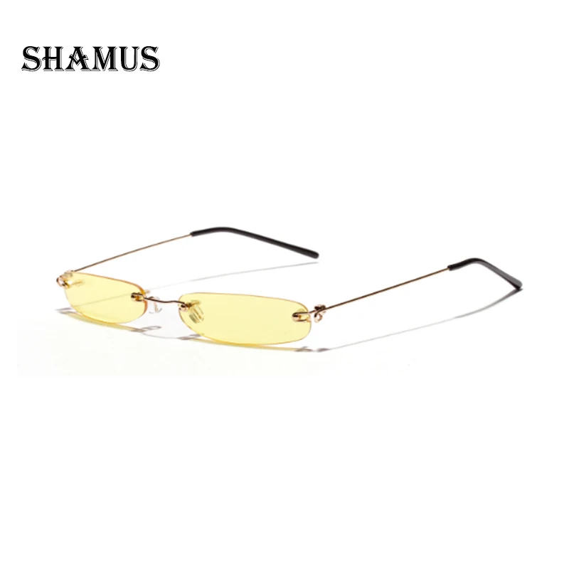SHAMUS Мини Солнцезащитные очки женские прямоугольные солнцезащитные без оправы